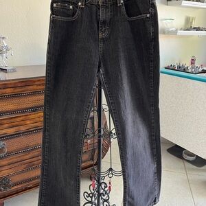 Calvin Klein Black Stretch Boot Cut Jeans Size 8 Length 30 (1-055)